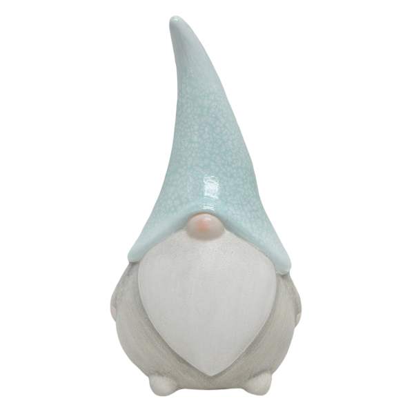 Sunny Club Light Blue Terracotta Gnome Outdoor Garden Statue, 10"