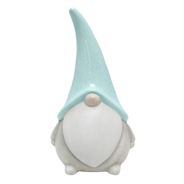 Sunny Club Outdoor Light Blue Terracotta Gnome Garden Statue, 14"