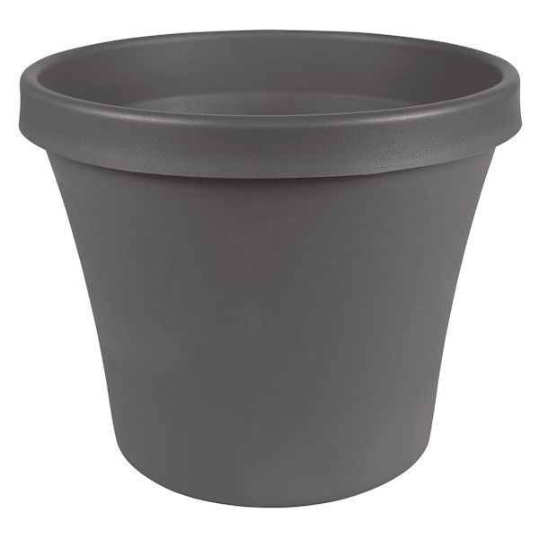 Charcoal Grey Terra Living Outdoor Planter with Pre-Drilled Hole, Small