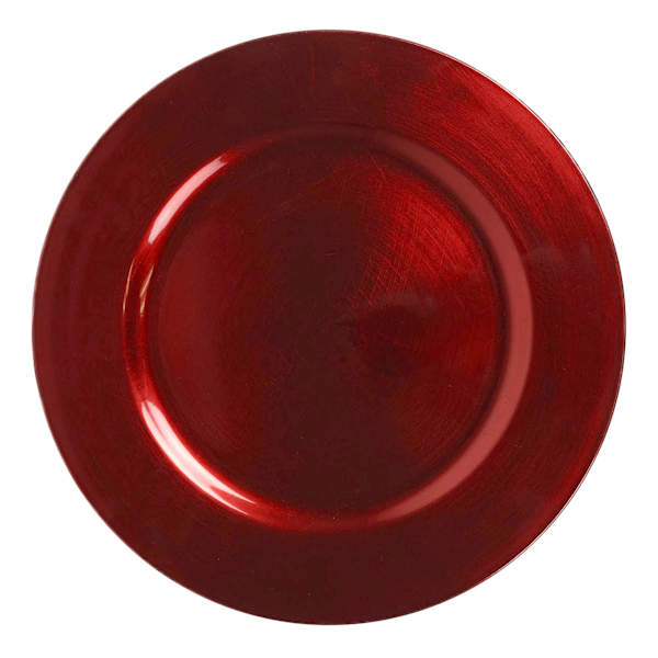 Shiny Red Round Charger Plate