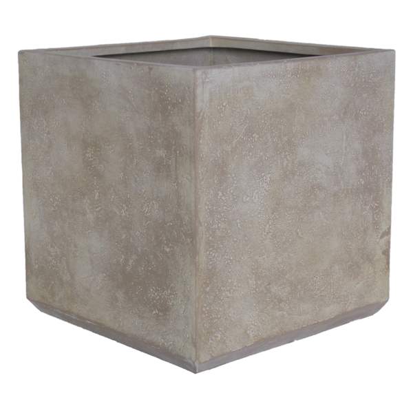 Travertine Cube Outdoor Planter, Large