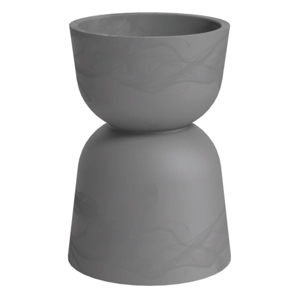 Japi Grey Burnt Cement Reverse Outdoor Planter, Large