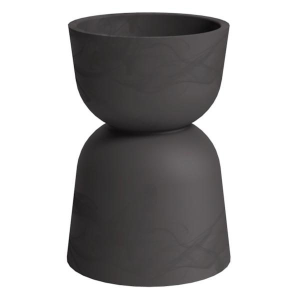 Japi Dark Grey Slate Reverse Cement Outdoor Planter, Large