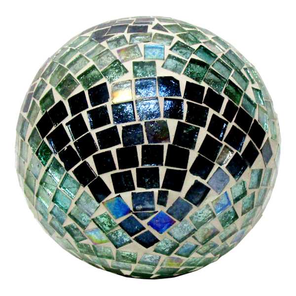 Ty Pennington Blue Mosaic Patterned Decorative Orb, 4"