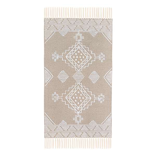 (B710) Found & Fable Goa Tan Medallion Accent Rug, 3x5
