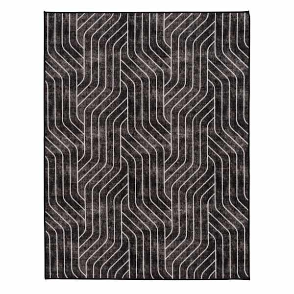 (D563) Venus Black & Grey Area Rug, 4x6