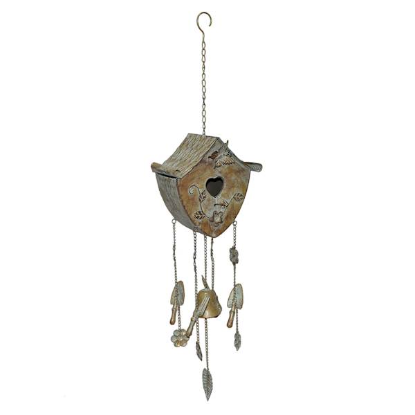 Birdhouse Wind Chime, 34.5"