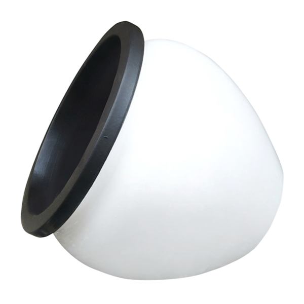 Shiny White with Black Rim Bean Outdoor Pot, Small