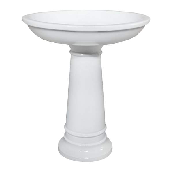 Providence Beauly White Outdoor Birdbath, 22.8"