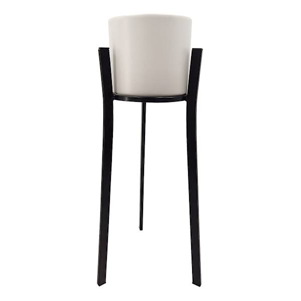 White & Black Metal Planter Stand, Small