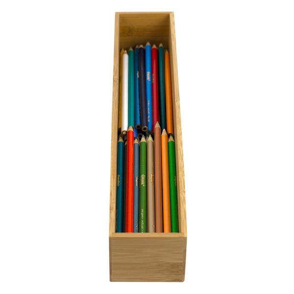 Bamboo Wood Drawer Organizer, 3x15