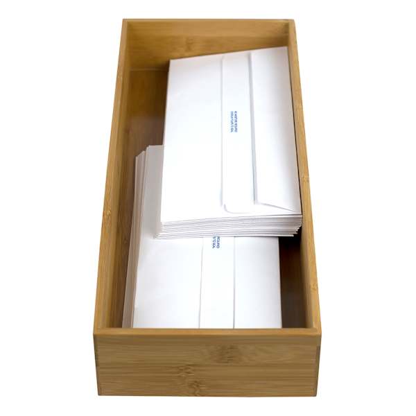 Bamboo Wood Drawer Organizer, 6x15