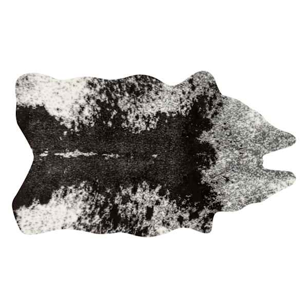 Durango Ivory & Charcoal Faux Cowhide Accent Rug, 3x5