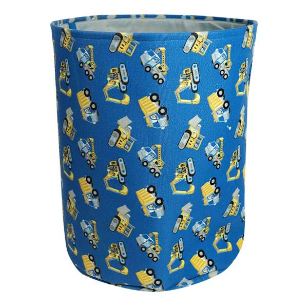Tiny Dreamers Blue Construction Printed Laundry Hamper, Medium