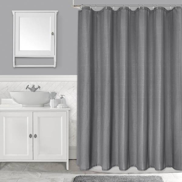Grey Corey Stitch Shower Curtain, 72"