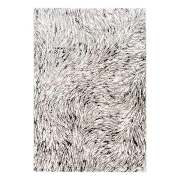 (A480) Camden Chandra Grey Abstract Area Rug, 5x7