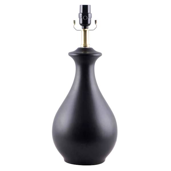 18.5In Black Ceramic Matte Table Lamp