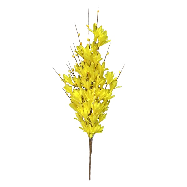 Yellow Forsythia Cluster Floral Stem, 23"