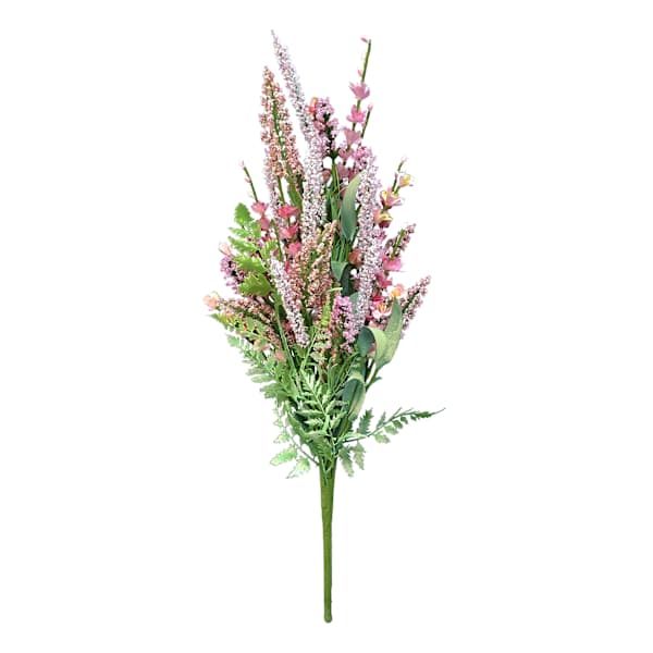 Pink Heather Floral Spray, 21"