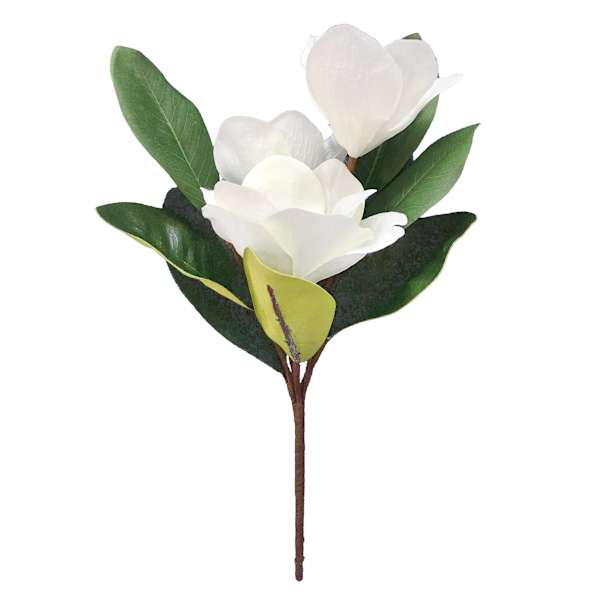 White Magnolia Floral Spray, 16"