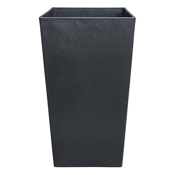 Tall Square Black Planter, 21"