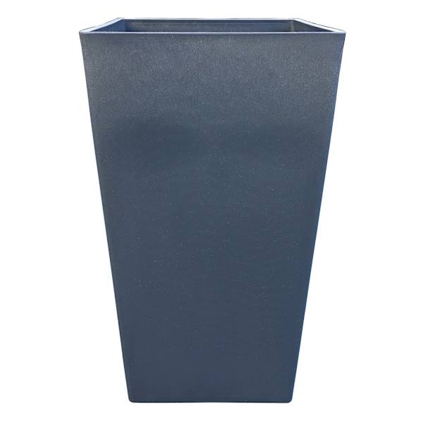 Tall Square Silver Outdoor Planter, 21"