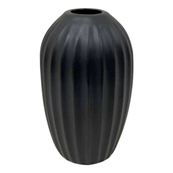 Black Ceramic Vase, 6"