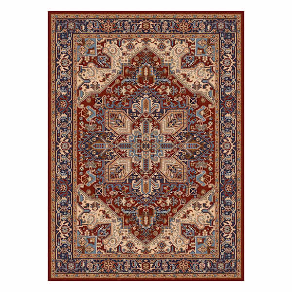(D531) Empress Red Medallion Design Accent Rug, 2x4
