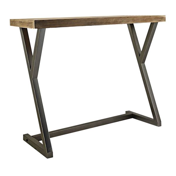 Wood & Metal Z-Side Console Table