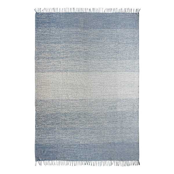 (D522) Blue Ombre Fringe Area Rug, 7x10