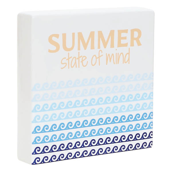 Tracey Boyd Summer State of Mind Block Sign, 8"