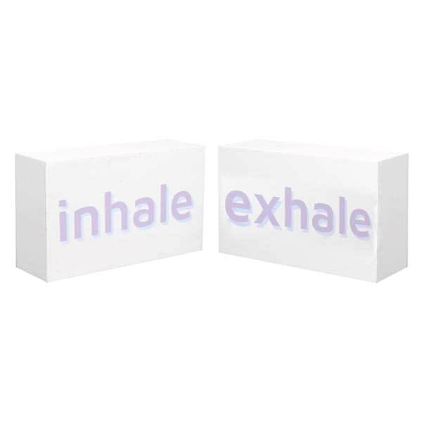 Inhale Exhale Block Sign, 3x5