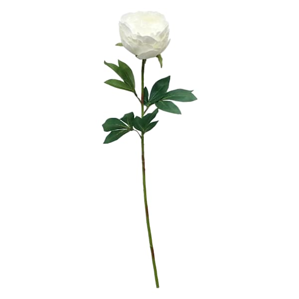 Providence White Peony Floral Stem, 33"