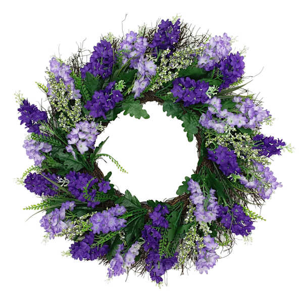 Purple Lilac & Heather Vine Wreath, 22"