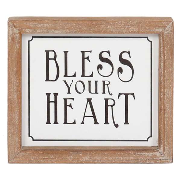 Honeybloom Bless Your Heart Wooden Wall Decor, 7x6