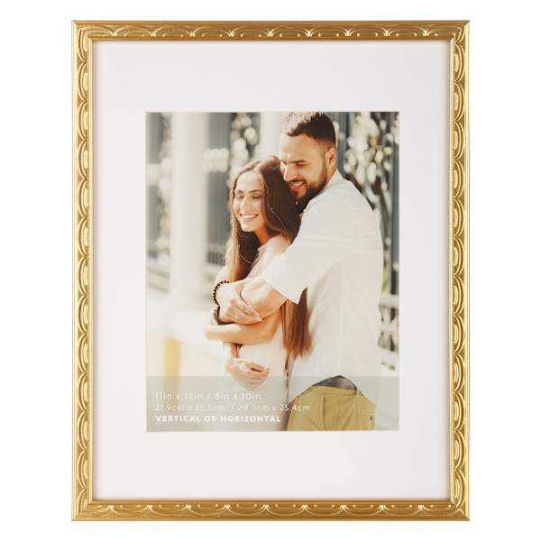 11x14 Matted to 8x10 Portrait Wall Frame, Metallic