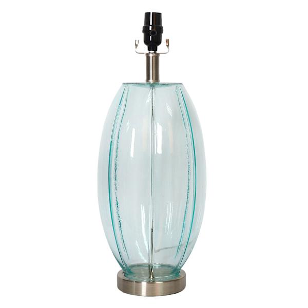 Ty Pennington Light Teal Art Glass Table Lamp, 19"