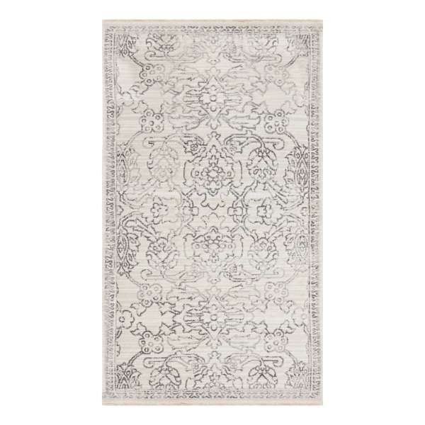 (B762) Cypress Ivory Floral Accent Rug, 3x5