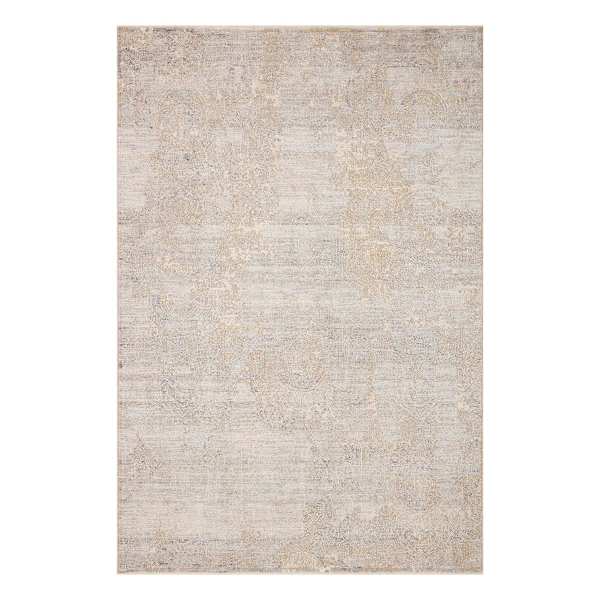 (B764) Kari Taupe & Rust Area Rug, 5x7