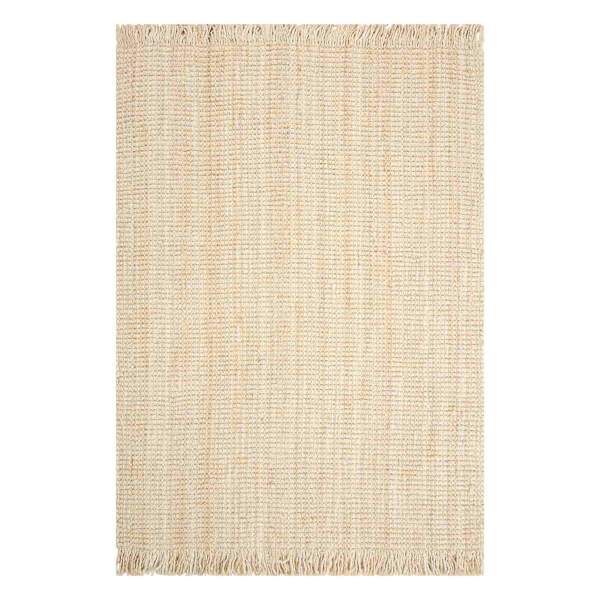 (B795) Fairfax Natural Jute Fringe Area Rug, 5x7