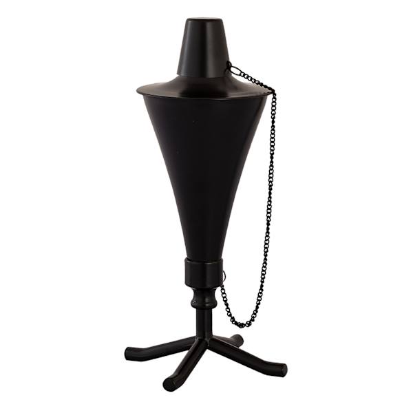 Black Metal Conical Tabletop Torch, 12"