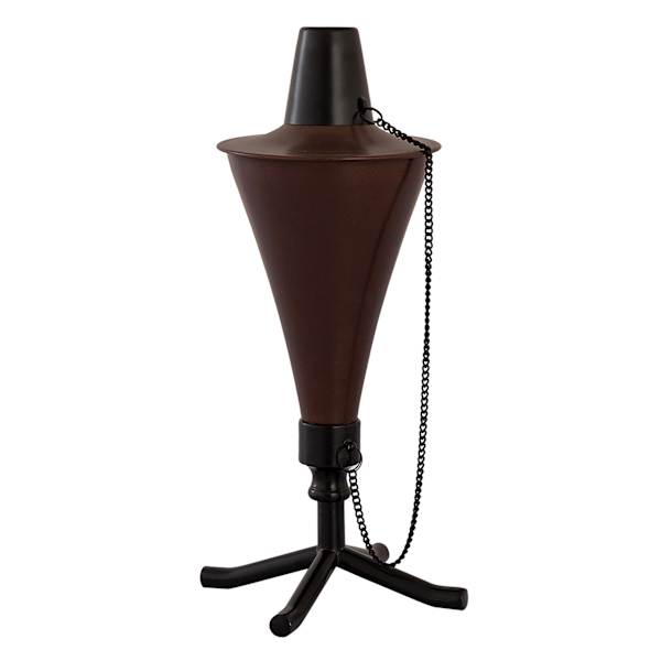 Brown Metal Conical Tabletop Torch, 12"