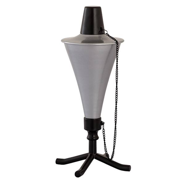 White Metal Conical Table Top Torch, 12"