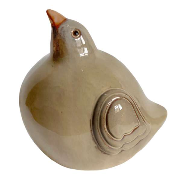 Cream Songbird Outdoor Garden Statue, 7"