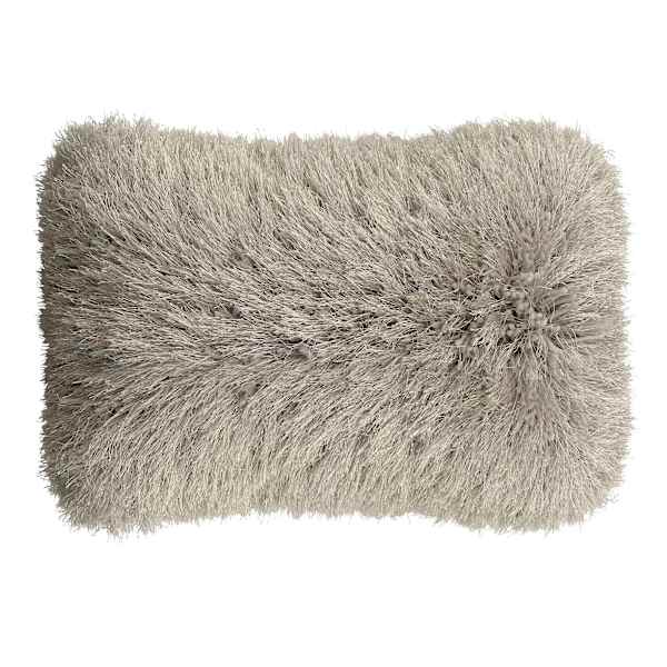 Grant Grey & Silver Lurex Shag Throw Pillow, 14x20