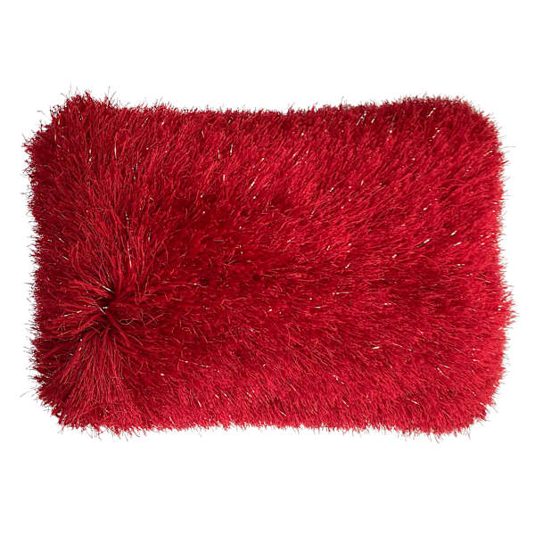 Red fuzzy pillow on sale