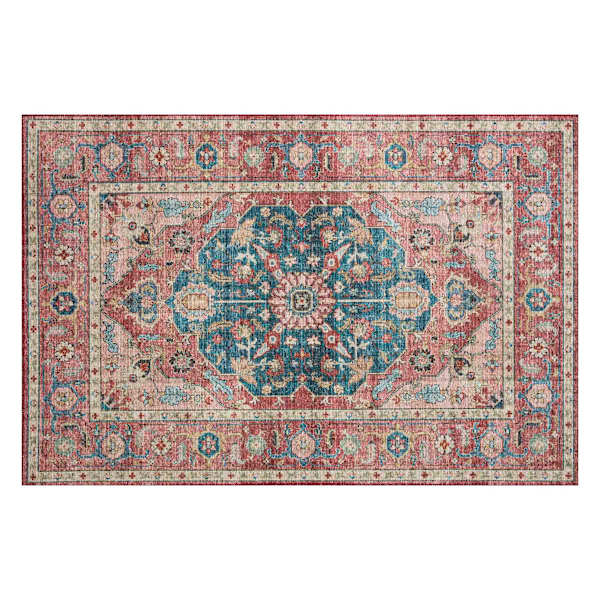Khloe Rust & Blue Accent Rug, 4x6