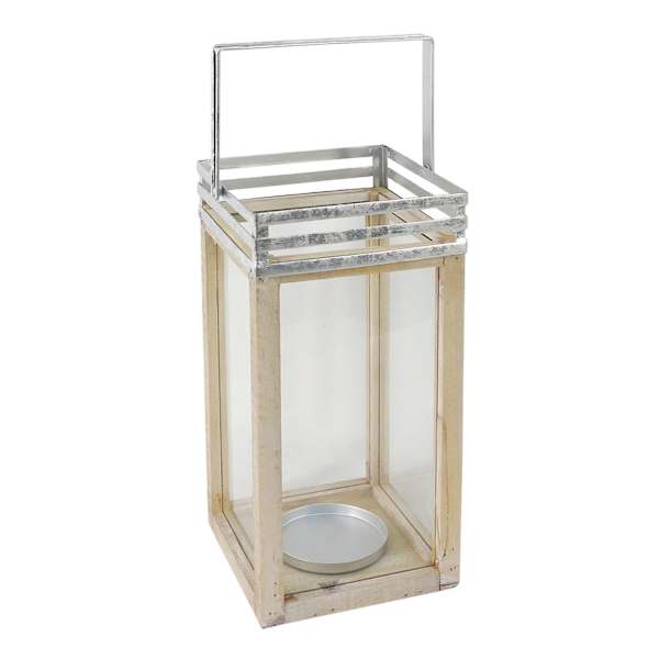 Ty Pennington Wood & Glass Lantern, 14"