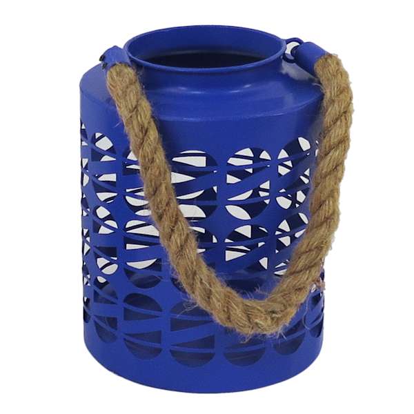 Tracey Boyd Blue Metal Lantern, 9"