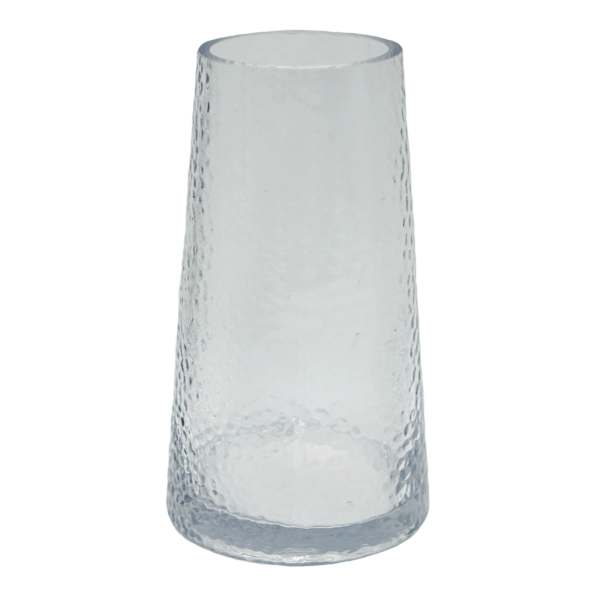 Textured Clear Glass Vase, 8"